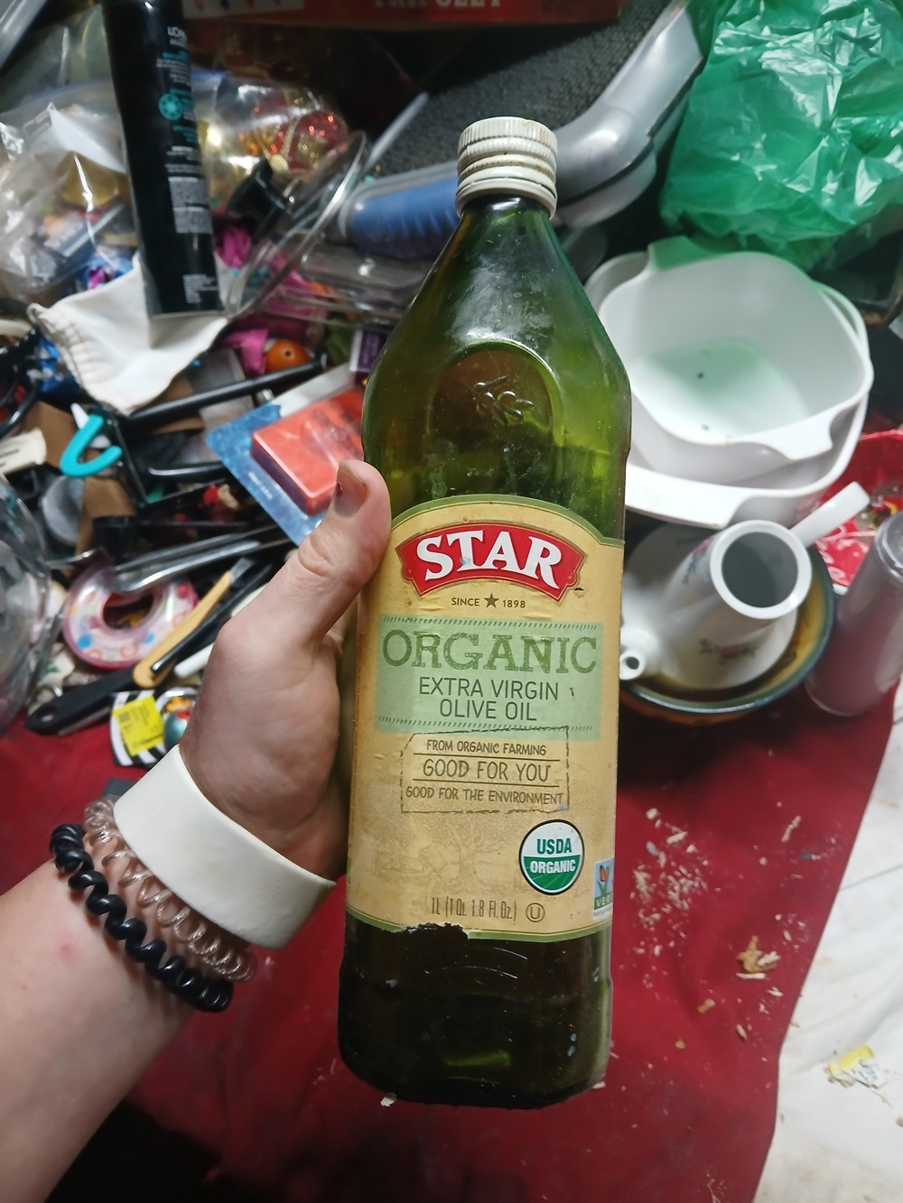 1l Glass Star Green EMPTY Bottle